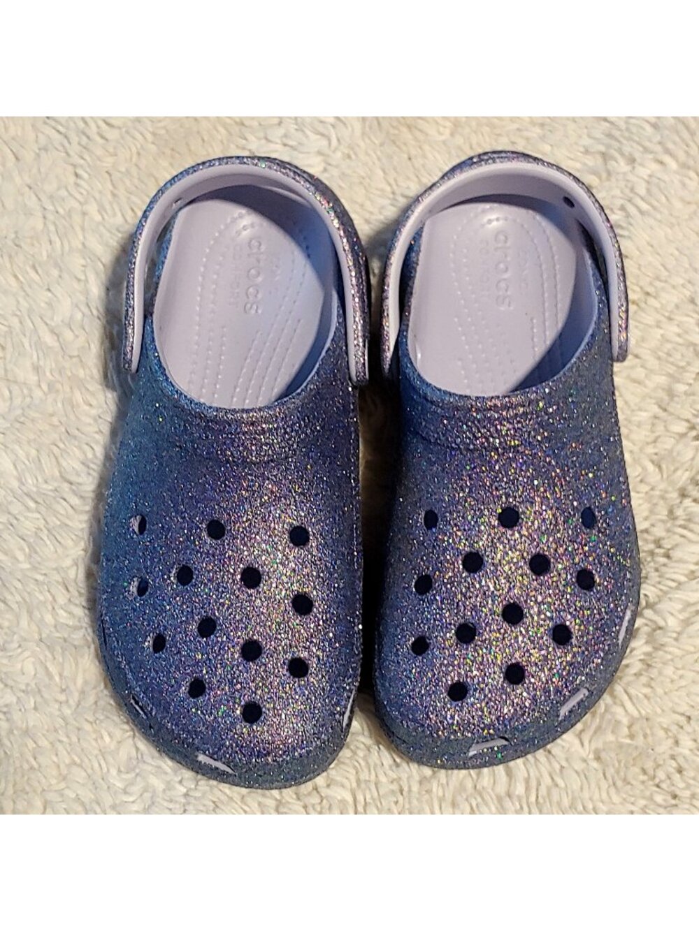 Crocs Classic Glitter Clogs Dreamscape Purple Sparkle Women's 6 Glam